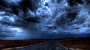 road under cloudy sky