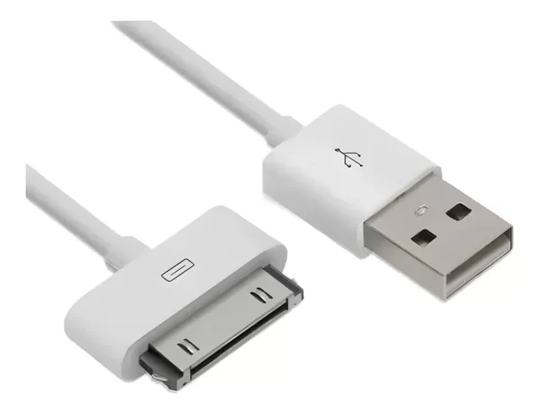 Cabo 30 Pinos Usb Carregador Para iPhone 2 3 4 4s e iPad 2 3 Cor Branco